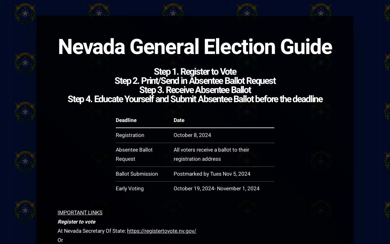 Nevada General Election Guide